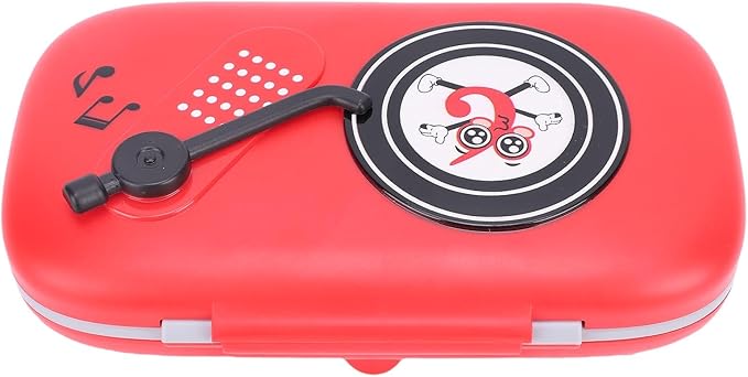 Music Rhythm Game Machine, Battery Operated 6 Levels Electronic Reaction Button Game, Handheld Puzzle with Music and Light for Children 3 to 16 Years Old (Red)