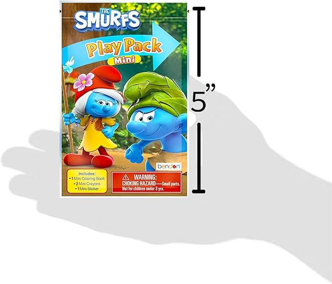 Disney Smurfs Mini Party Favors Set for Kids - Bundle with 24 Mini Smurfs Grab n Go Play Packs with Coloring Pages, Stickers and More (Smurfs Birthday Party Supplies)