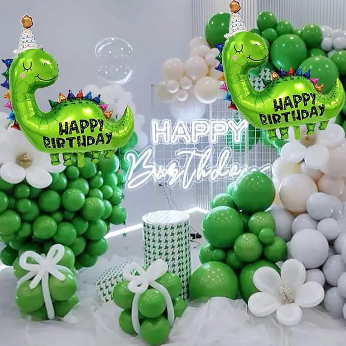 Large Green Dinosaur Balloons,2 PCS 35 Inch Dino Balloons,Dinosaur Birthday Balloon