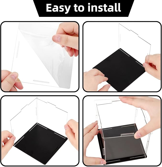 Self-Assembly Acrylic Display Case Mini Clear Display Case Small Acrylic Display Box Dustproof Protection for Figures Collectibles Memorabilia Jewelry Toys Storage，3.9x3.9x3.9inch