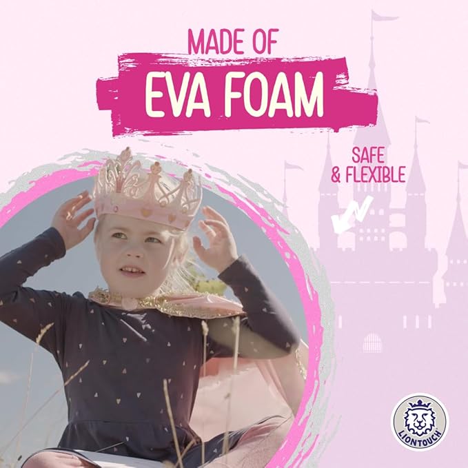 Liontouch - Queen Rosa Foam Sword, Shield & Crown for Girls - Age 3-8 Years | Durable & Safe Set in Medieval Style for Pretend Play | Toy Weapons & Battle Accessories for Dress Up & Royal Costumes