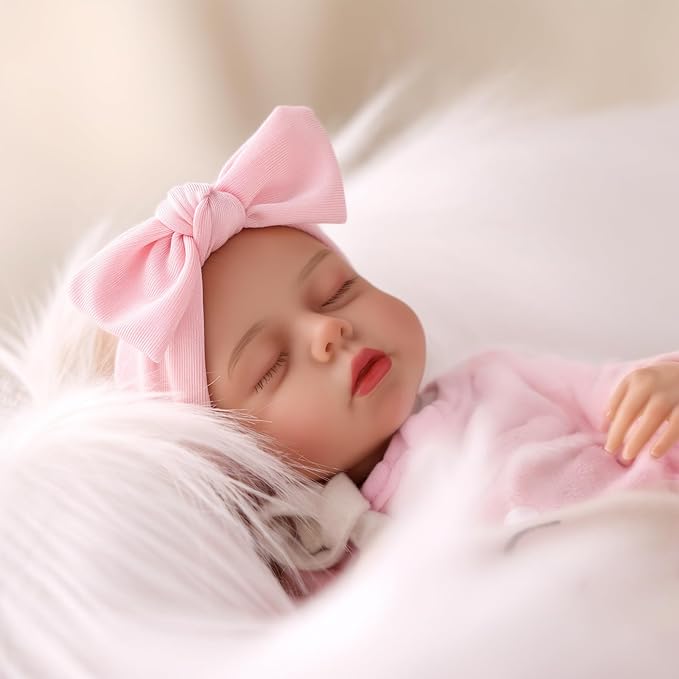 BABESIDE 12 Inch Lifelike Reborn Baby Dolls Vinyl Full Body, Soft Realistic Baby Doll Sweet Sleeping Preemie Real Life Baby Dolls Easy to Hold with Accessories Gift Set for Kids Age 3+