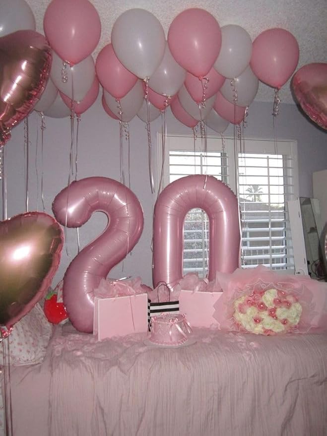 Balloon 14 Number, Large 14th Pastel Pink Birthday Decorations for 1 4 14 41, 40 Inch Foil Balloon for Wedding Engagement Photo Shoot Memorial Day's Supplies