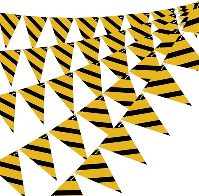 3 Packs Construction Happy Birthday Banner and Construction Pennant Flags Bunting Banner Decorations Construction Birthday Party Supplies for Boys Birthday Party (Construction)