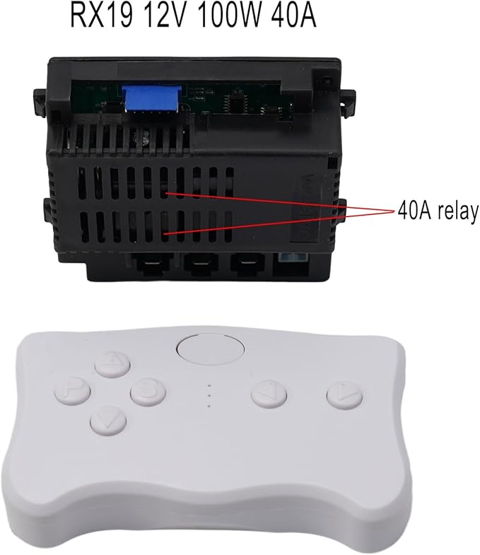 2.4G RC Remote Control Receiver 6V 12V 24V Electric Motor Controller Compatible for Children Electric Toy Car with Battery Installation Instructions(RX19 12V Full set)