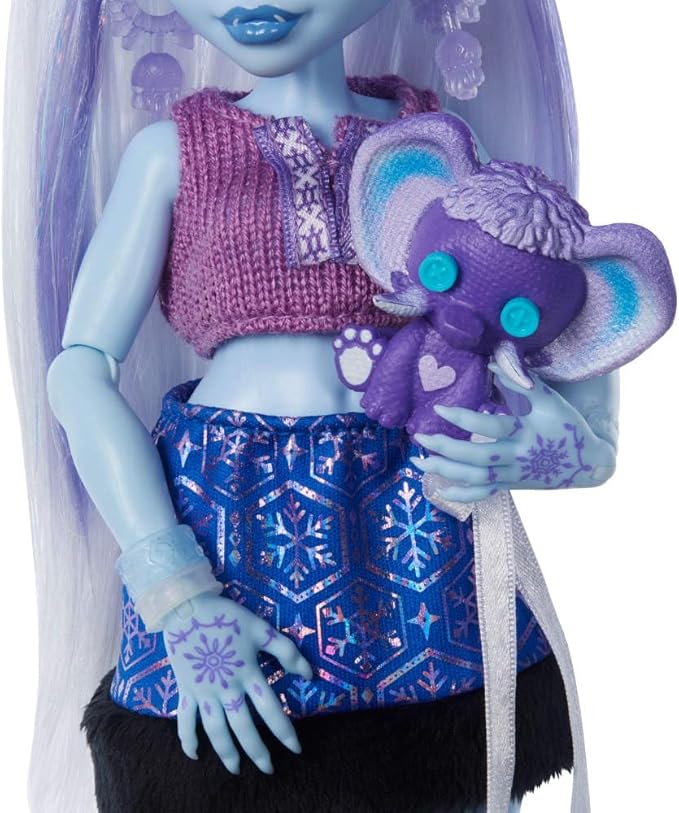 Monster High Self-Scare Secrets Abbey Bominable Doll and Accessories Set with 13 Realistic Surprises Like Henna, Painting and Crochet Crafts