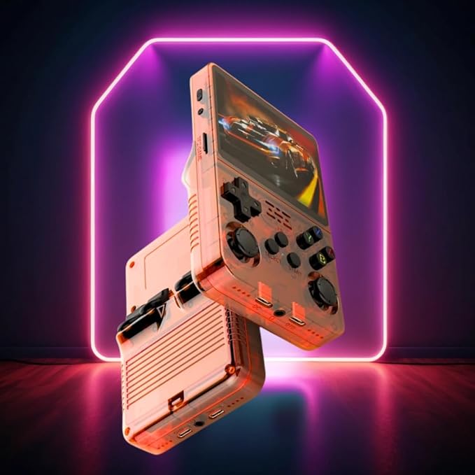 2025 New R36S Retro Pro MAX, Retro Handheld Game Console, Built-in 15000+ Classic Games, 3.5 Inch IPS Screen, Linux System, 3500 mAh Battery, Portable, Pocket Size, Mini Arcade, Built-in 64G, Wi-fi