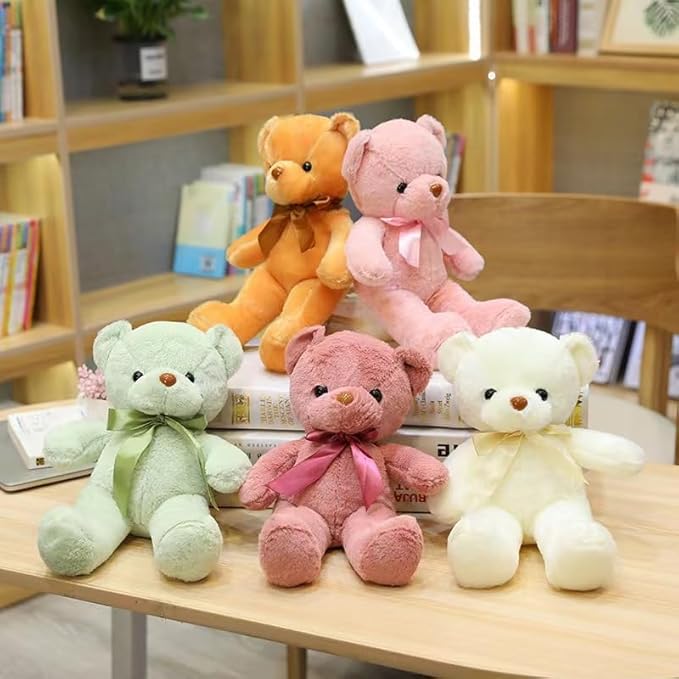 Teddy Bear Stuffed Animals, 13.5 Inches Pink Teddy Bear Plush Toy Birthday Christmas Valentine’s Day Gift for Kids Girlfriend (Pink-A)