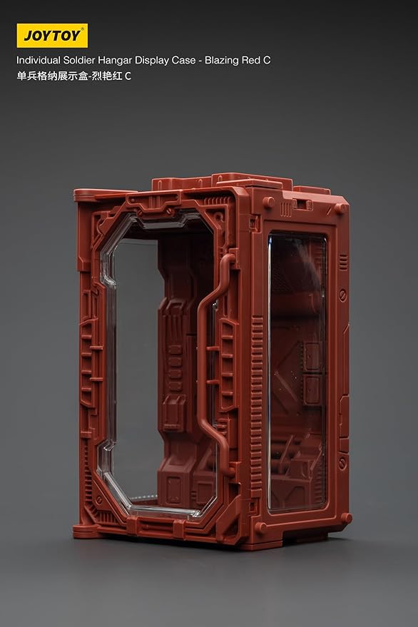 JOYTOY 5'' Display Box,Action Figures Display Case - Individual Soldier Hangar Display Case - Blazing Red C - Dustproof Collectibles Box Ages 15+