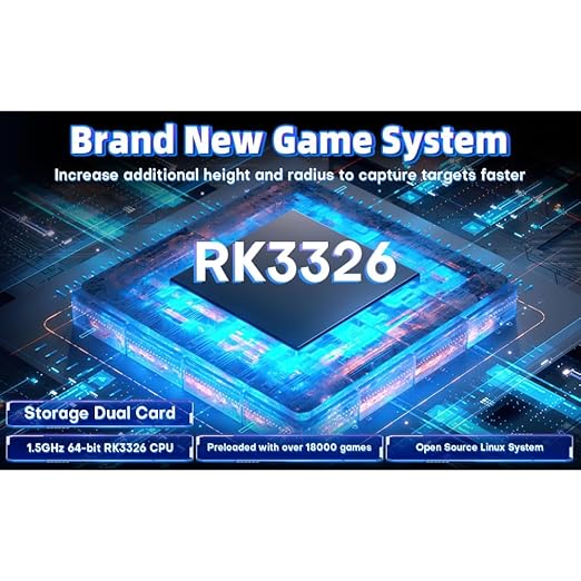 Donop R36MAX Retro Handheld Gaming Console, 4.0 Inch IPS Screen with 64GB TF Card, Open Source Linux System Portable Video Game Player, 4000mAh Battery Classic Gaming Gift (Blue)