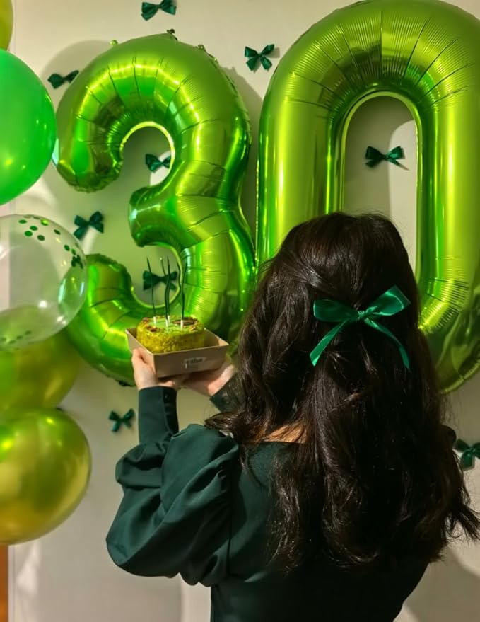 40 Inch Light Green 3 Large Number Balloon, 3 13 23 30 33 36 Light Green Birthday Party Decorations, Number Three Foil Balloons for Anniversary Party Graduations Celebration Supplies