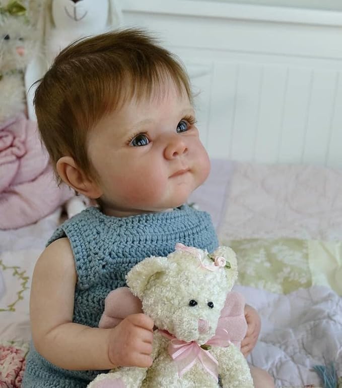 Anano Reborn Baby Dolls Silicone Full Body Girl 18 Inch Realistic Baby Doll Lifelike, Full Silicone Babys Doll Newborn Girl, Real Life Reborn Dolls Washable