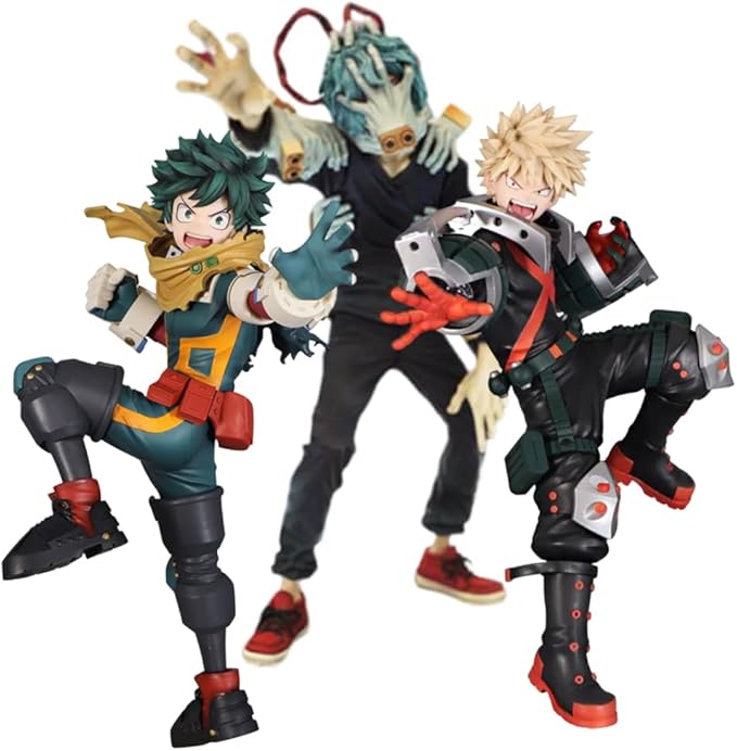 3pcs MHA Shigaraki Tomura Figure Midoriya Izuku Action Figures Battle Pose Anime Figurine MHA Collectible Statues Desktop Decoration