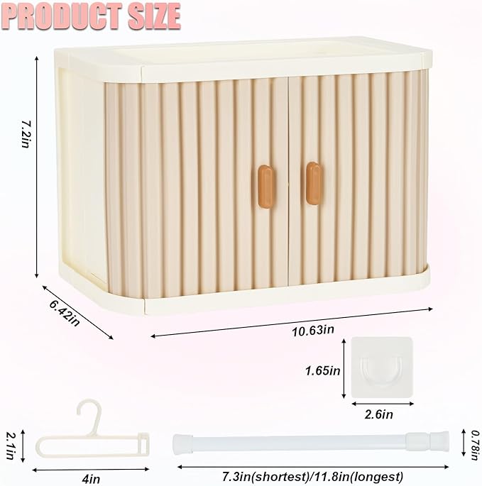 Foldable Doll Wardrobe Closet Compatible with Labubu Clothes – Stackable Storage Box with 10 Hangers, Rod & Display Shelf for 15/17cm Doll Outfits (Grey)