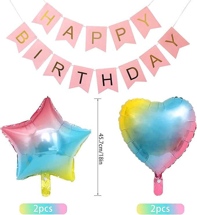 13th Birthday Decorations for Girls Gradient color Age 13 Birthday Balloons with Happy Birthday Banner for Baby Showers Thirteenth Birthday Party Supplies for Girls Boys (13th-Birthday)