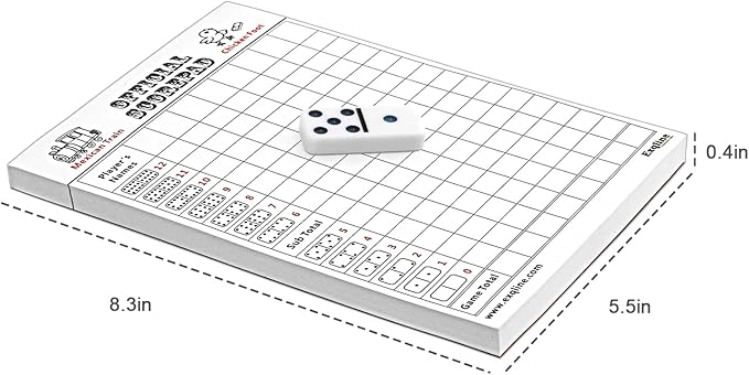 Exqline Mexican Train Dominoes Accessories - with 6.5" Pine Mexican Train Hub, 70-Sheets Mexican Train Score Pads and 8 Colored Die-Cast Train Markers, for Mexican Dominoes Train Game Set