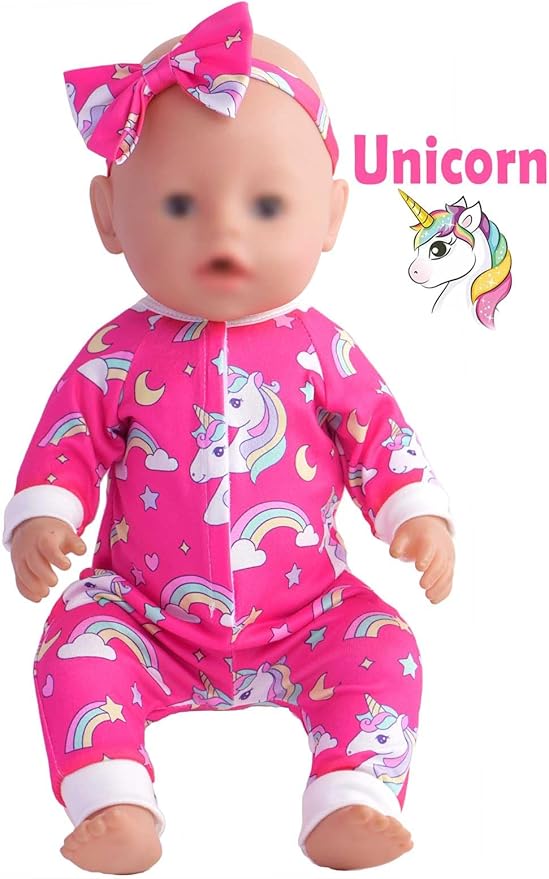 Baby Doll Accessories 5 Set Baby Doll Clothes and Headbands for 14-18 Inch Dolls, 10 PCs in Total