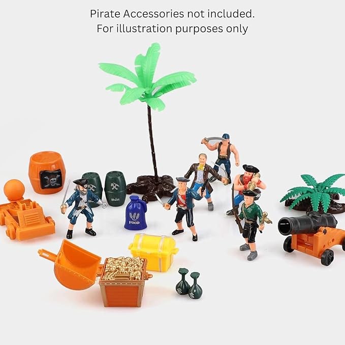 Liberty Imports 8 Piece Pirate Action Figures Playset in Assorted Poses and Weapons, Fun Pirate Men Party Favor for Kids (3.5 inch)