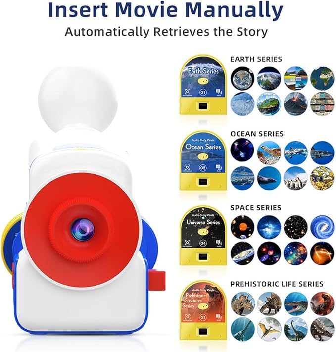 Bedtime Story Projector for Kids,Bedroom Kids Book Projector,with 32 Story Cards,White Noise & Night Light,EducationalSleep Aid Toy for Toddlers Ages,Birthday Christmas for Any Occasion