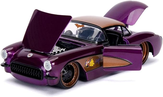 Jada DC Comics Bombshells Batgirl & 1957 Chevy Corvette Die-cast Car, 1:24 Scale Vehicle & 2.75-Inch Collectible Figurine 100% Metal