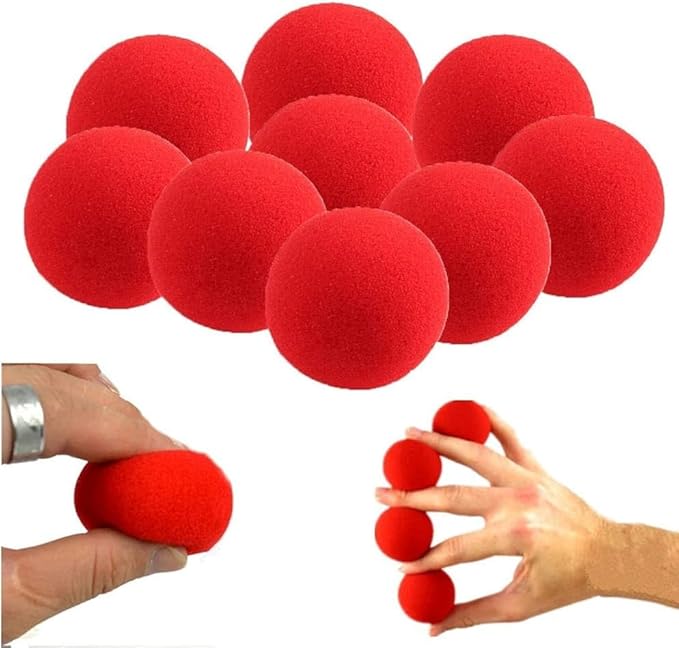10Pcs Red Sponge Balls Soft Magic Tool Sponges Ball,Lightweight Mini Sponge Balls Magic Street Classical Comedy Trick Props Magic Kits and Accessories Novelty and Gag，Novelty and Gag Toys(2.5cm)