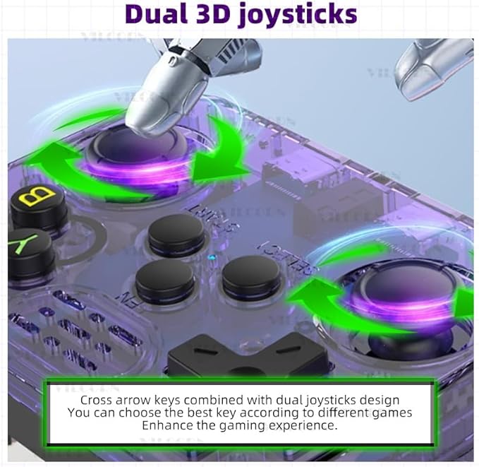 R36S Retro Handheld Gaming Console 3.5 inch IPS Screen Video Game Console Player Built in 22000 Games 128G for 26 Emulator Support Arkos System (Purple)