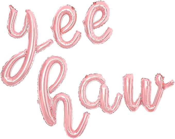Birthday Party Balloons Yee Haw Balloons Rose Gold Yee Haw Banner for Western Cowgirl Birthday Decorations