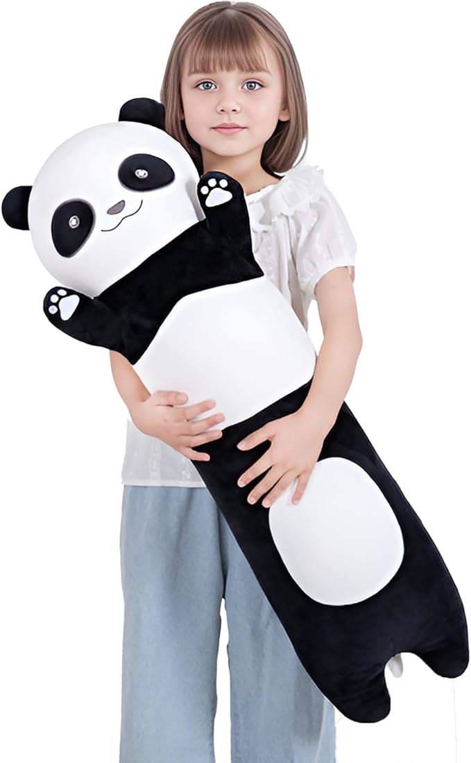 36 inch Cute Giant Panda Bear Plush Soft Body Pillow Plushies, Large Long Panda Stuffed Animals Toy Big Doll, Gift for Kids Girls and Boys, Birthdays