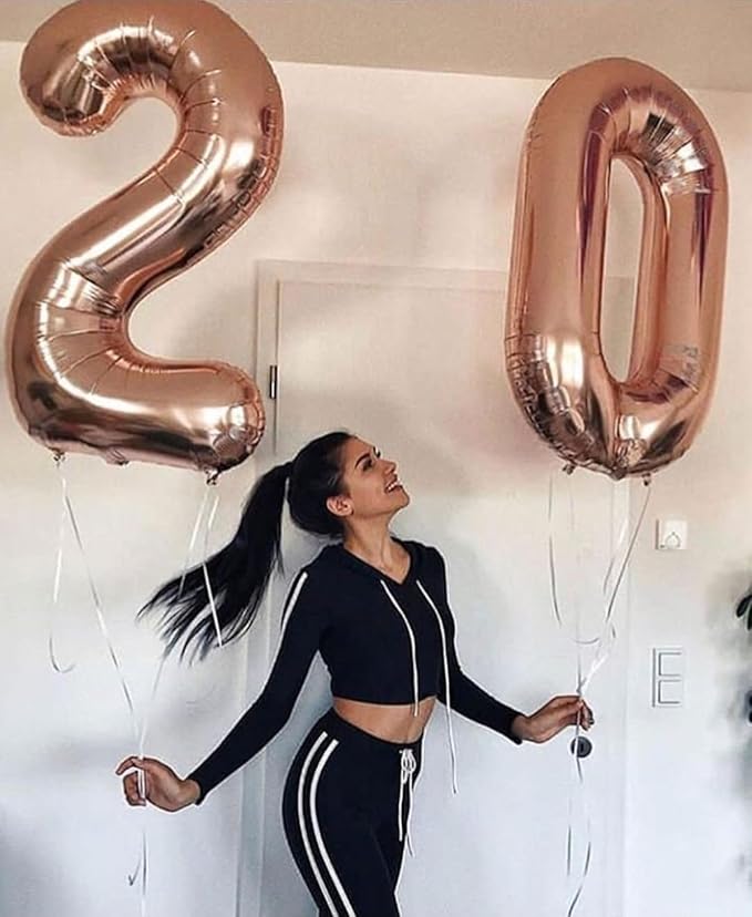 50 Balloon Number, Foil 40 Inch Rose Gold 50th Birthday Party Decoration for Men & Women, Big Number Balloons Party Supplies for Engagement Wedding Anniversary