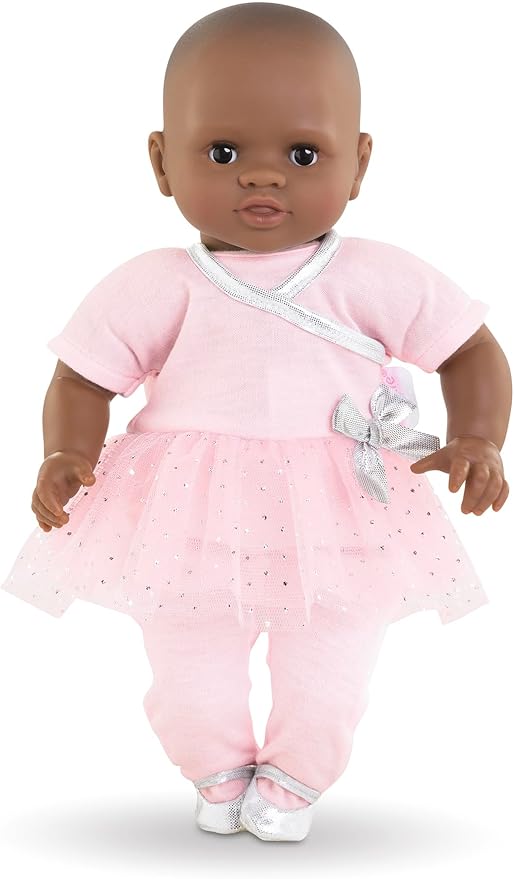 Corolle Sport Dance Baby Doll Outfit Set - Premium Baby Doll Clothes for 12 inch Dolls - Mon Premier Poupon Accessories - Pink Dress for 12" Dolls - Easy Self-Adhesive Closures