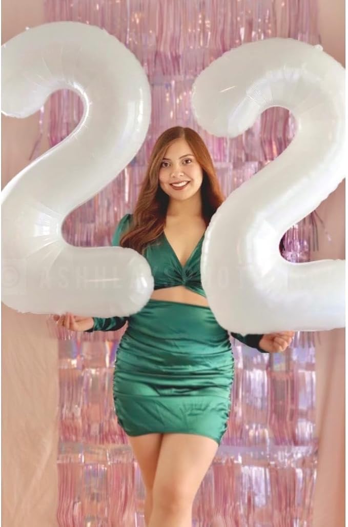 White Number 4 Balloon 40 Inch, 4th Birthday Party Decorations for Children, Giant 4 Foil Balloon for Party Supplies