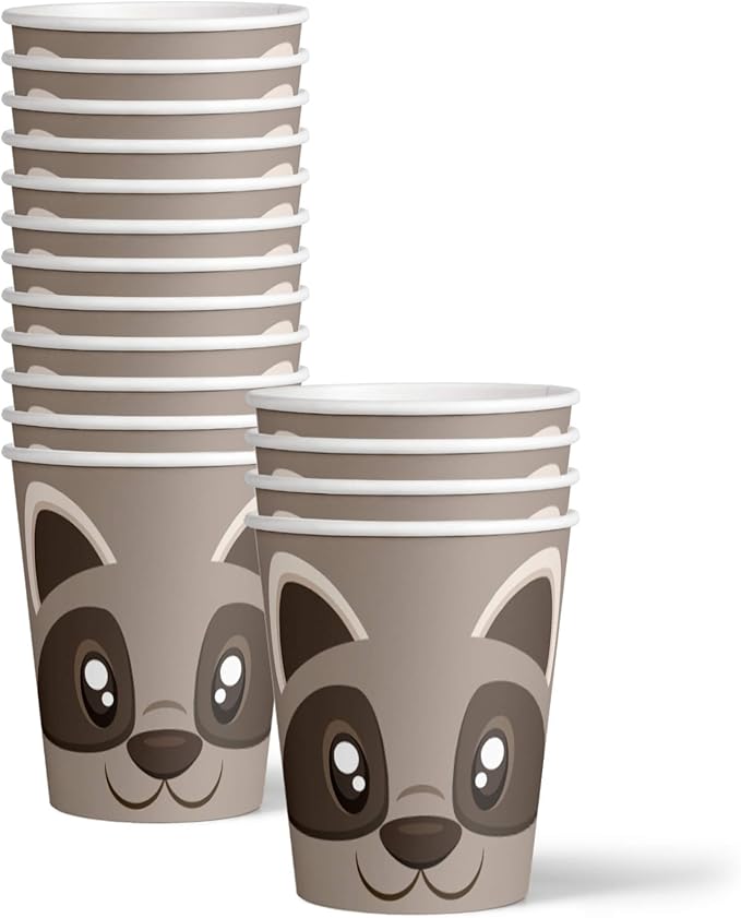 Raccoon Birthday Party Supplies Set Plates Napkins Cups Tableware Kit for 16