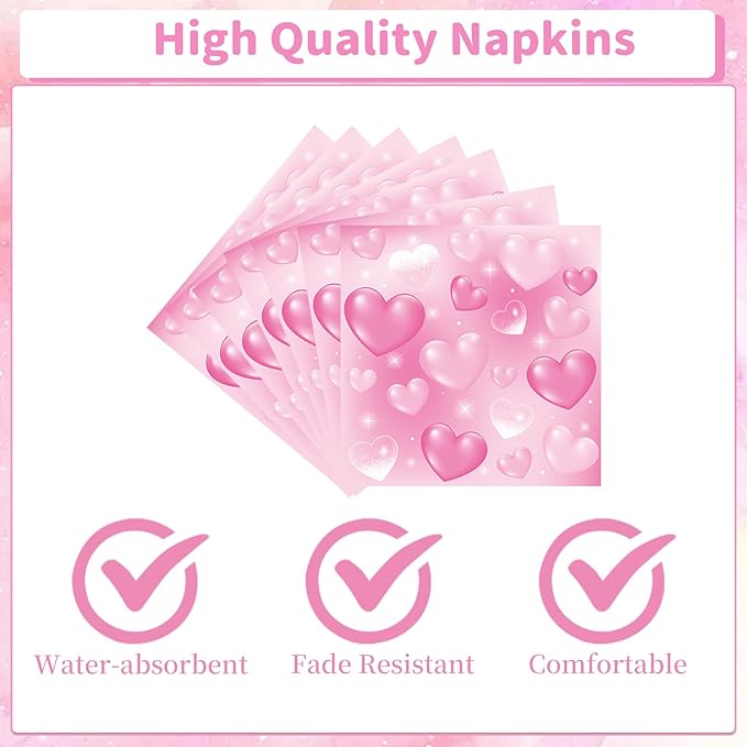 Rakuto 96PCS 2000s Party Decorations - Y2k Heart Disposable Paper Plates and Napkins Tableware Set Party Decoration Y2k 90s Forks Decor for Birthday Wedding Party Supplies, Serve 24