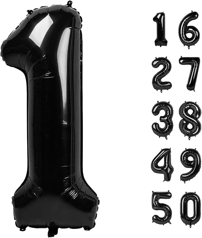 40 Inch Black Number 12 Digital Balloon,Jumbo Mylar Foil Helium Balloon for 12 Balloons for Birthday Party,Wedding Anniversary Party Decorations