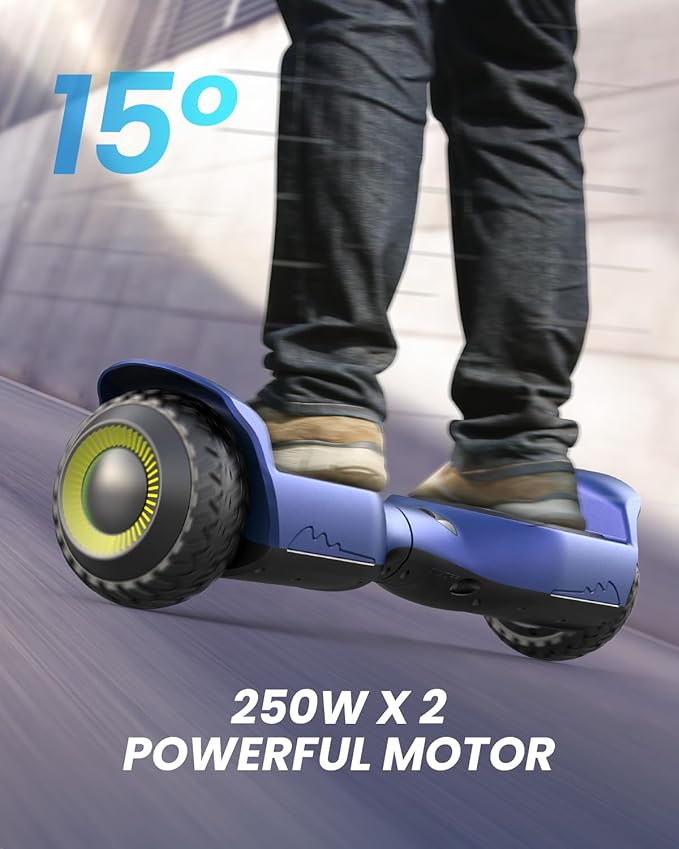 Gyroor Self Balancing Scooter New G13 All Terrain Balancing Scooter with LED Lights, Self Balancing Off Road with Bluetooth for Kids ages 6-12 and Adults-Black