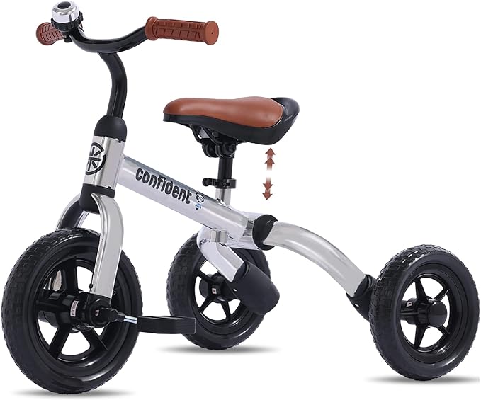 YGJT 3 in 1 Tricycle for Toddlers Age 2-5 Years Old, Folding Kids Balance Bike with Adjustable Seat and Removable Pedal, Toddler Bike Ride-on Toys for Infant, Gifts for Baby Boys Girls Birthday
