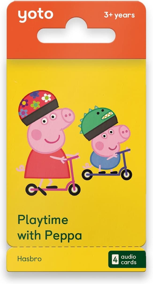 YOTO Playtime with Peppa – 4 Kids Audio Cards for Use with Player & Mini All-in-1 Audio Device, Educational & Screen-Free Listening with Fun Stories for Daytime, Bedtime & Travel, Ages 3+
