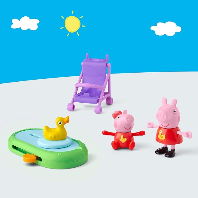 Peppa Pig Peppa and Evie's Park Fun Playset with 2 Figures and 2 Accessories, Preschool Toys for 3 Year Old Girls and Boys and Up