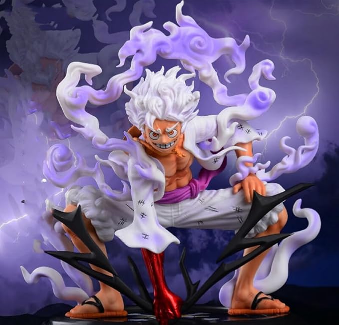Luffy Action Figure, Gear 5 Luffy Anime Model Figure Statue PVC Character Model Toys Collection Gift Creative Cartoon Toy for Boys and Girls