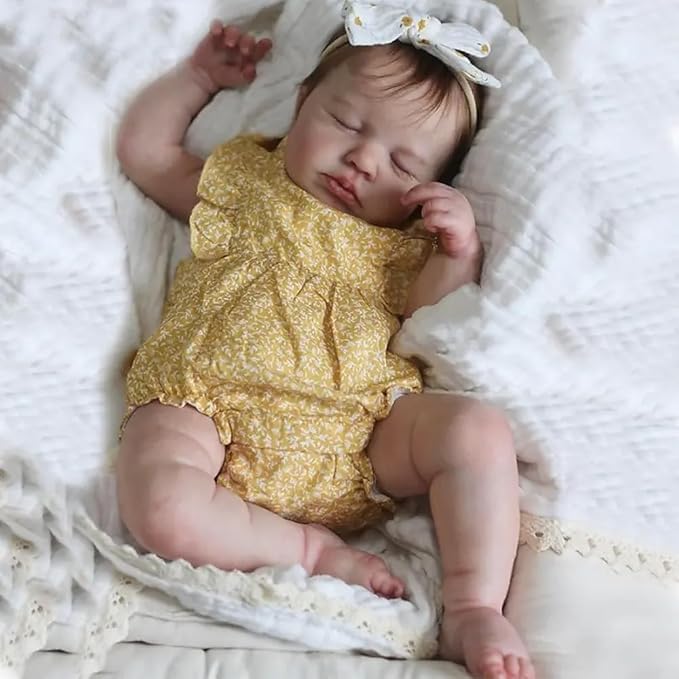 Anano Full Silicone Reborn Baby Doll Girl 20 in Realistic Baby Dolls Silicone Full Body Lifelike Newborn Babies Reborn Toddler Dolls Soft Real Life Like Babys Doll Washable