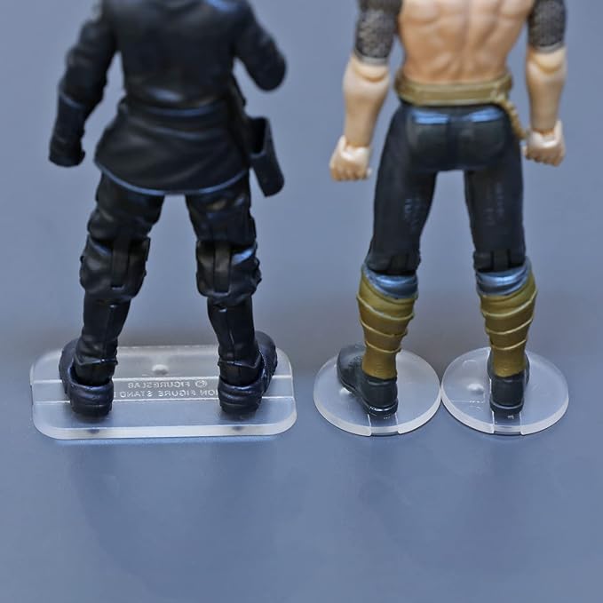 28PCS Action Figure Display Stand 6inch with Peg, Base for Action Figures Support Stands, Compatible with Mavel Legends Series/GiJeo Classified Series/D C/Mo tu Models 1/12 Scale, Mix Square & Round