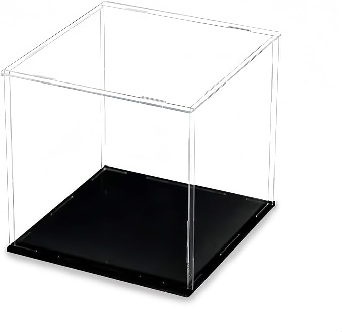 20 x 20 x 20cm Acrylic Clear Display Case Perspex Box Display Cabinets for Collectables, Assemble Countertop Dustproof Protection Showcase for Toys Models Action Figures