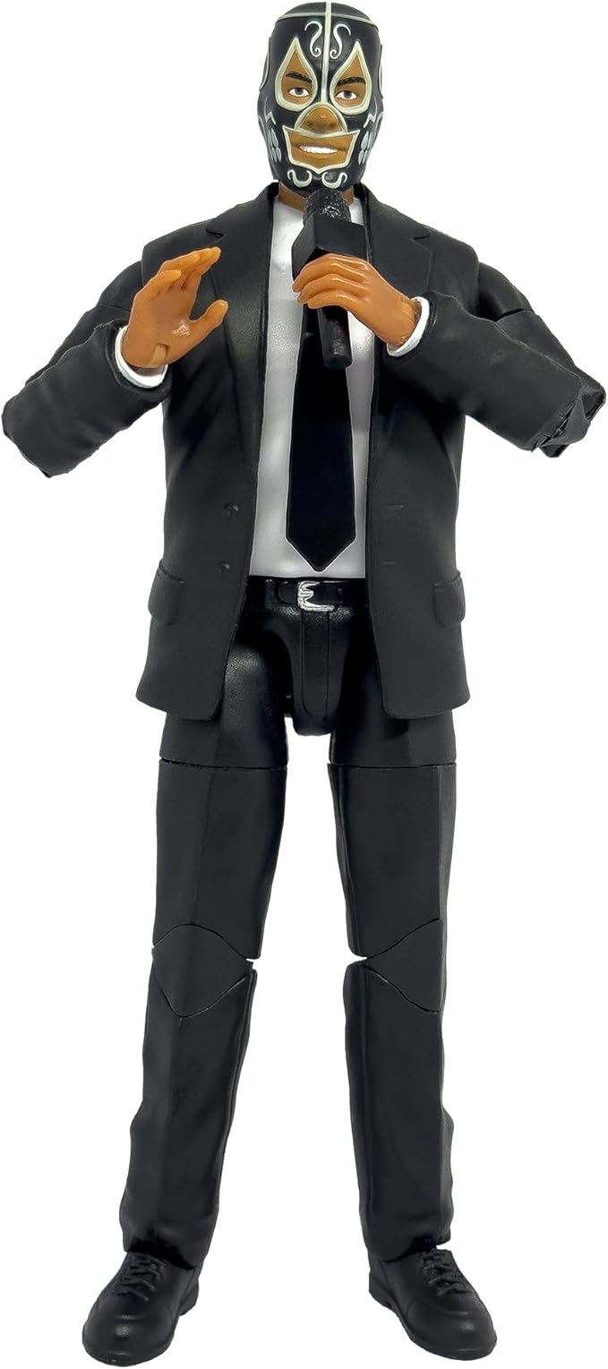 Ultimate Talking Wrestling Ring Announcer with Mexican Mask Figure for Wrestling Figures
