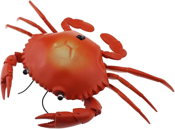 Tipmant RC Crab Animal Toy Remote Control Car Vehicle Electronic Fake Insect for Kids Birthday Gift Christmas Halloween (Red)