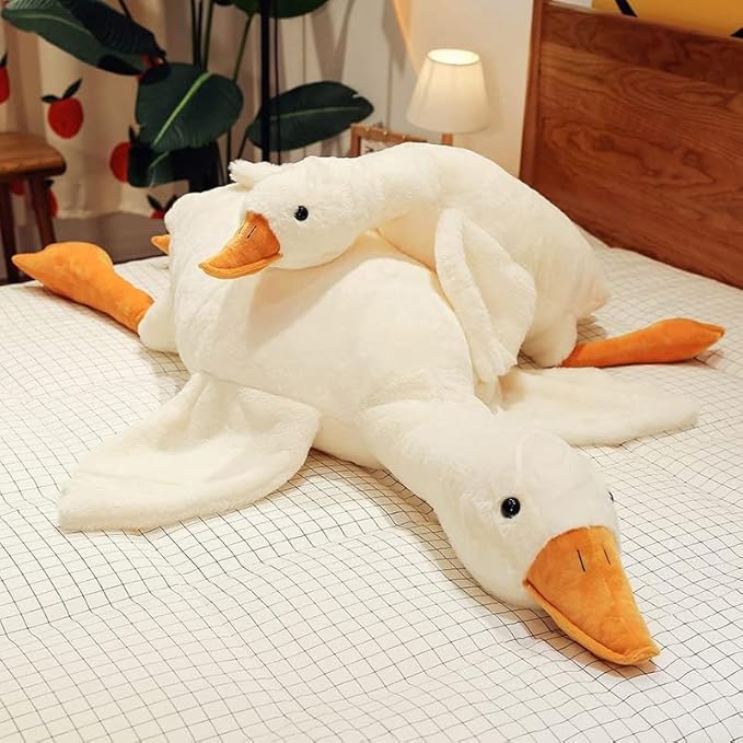 CottonStar Goose Stuffed Animal 35.5 Inch Plush Doll Toy, Cute Duck Plush Cushion Soft Huge Plushies Pillow, Gift for Kids and Friends, White