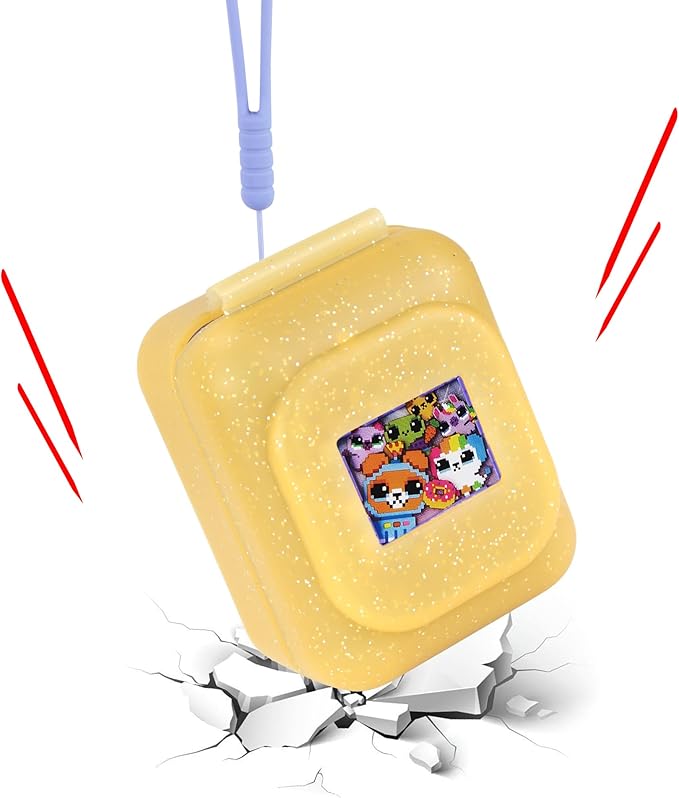 Silicone Protective Case Cover for Bitzee Virtual Pet, with Carry String, Original Version Compatible (Gold)