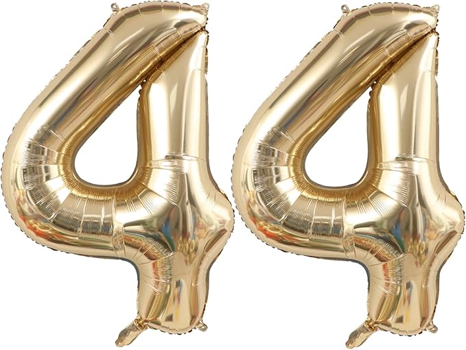 40 Inch Light Gold 44 Number Balloons White Gold Giant 44 Foil Mylar Helium Large Digital Balloon Champagne Gold Birthday Numbers Jumbo Balloons 44rd Anniversary Party Decorations Supplies
