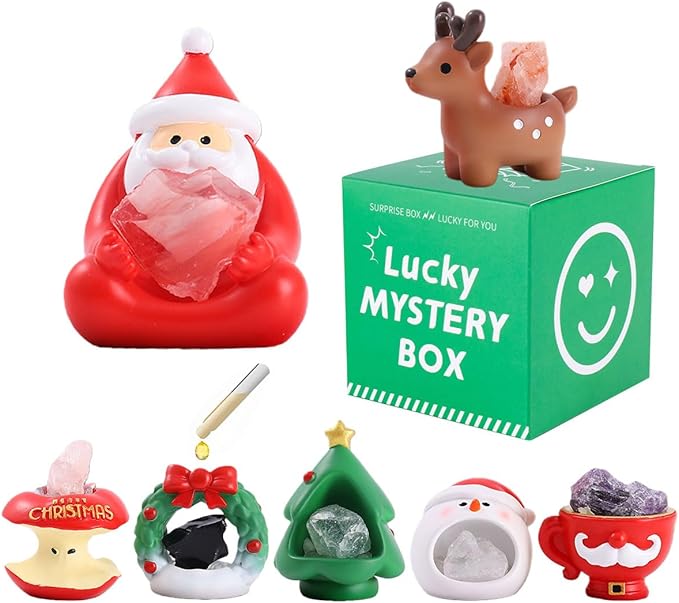 Surprise Box Figures Diamond Crystal Christmas Theme, Mystery Bag Random Design Action Figures Figurine Collectible Home Desk Car Decoration, Birthday New Year Gift, Christmas-1 Single Box