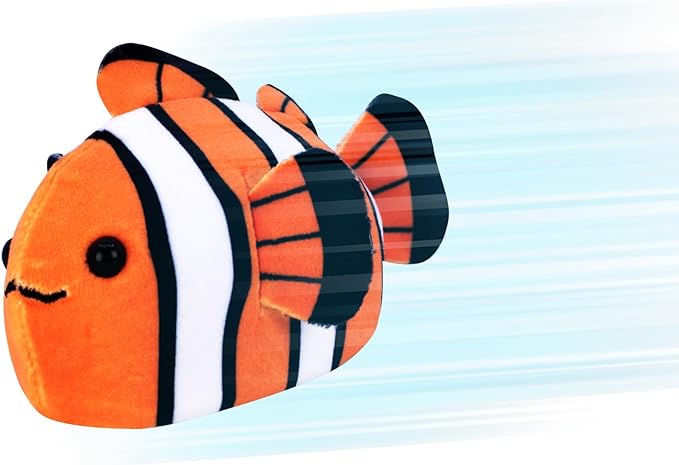 zhuzhu Aquarium Blue Shark and Clown Fish - Stuffed Animals with Motor Inside | Robotic Fish Toys Suitable for Ocean Party Favors | Batteries Required