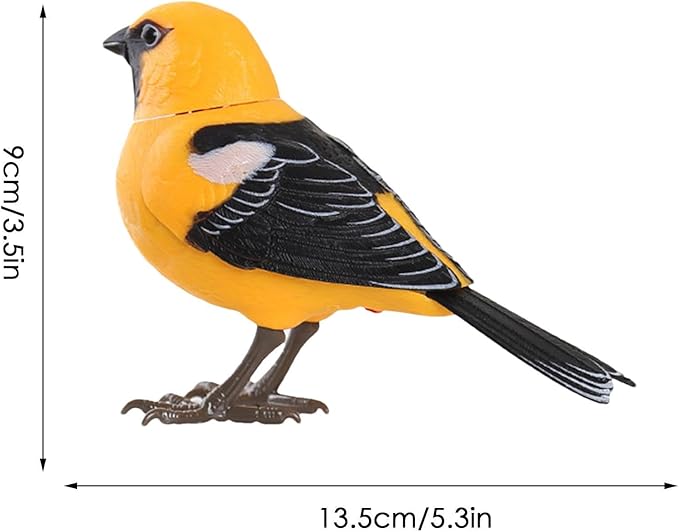 Electric Singing and Chirping Bird Toy, Simulation Interactive Bird Toy for Kids, Cute Realistic Chirping and Moving Artificial Sparrow, Battery Operated, Garden Home Ornament Decoration